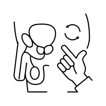 Massage prostate line icon vector illustration Illustrazione stock