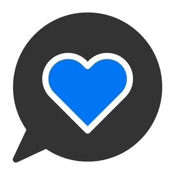 Massage solid blue grey valentine illustration vector and logo Icon new yea.. Stock Illustration