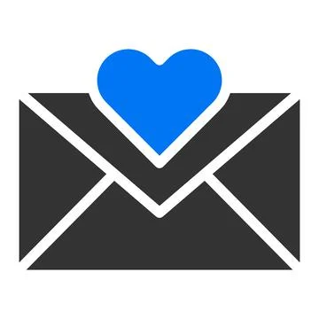 Massage solid blue grey valentine illustration vector and logo Icon new yea.. Stock Illustration