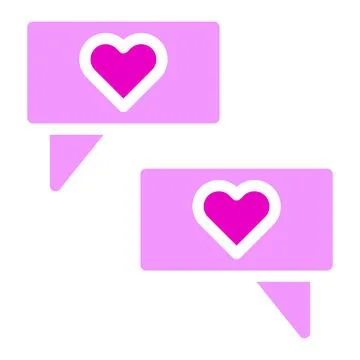 Massage solid pink valentine illustration vector and logo Icon new year ico.. Stock Illustration