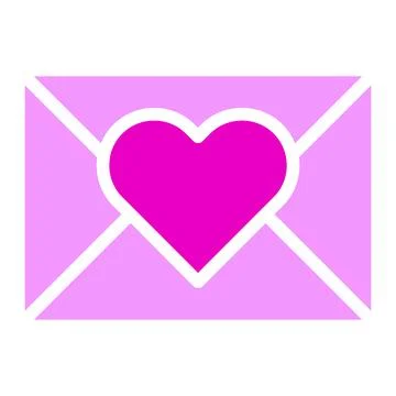 Massage solid pink valentine illustration vector and logo Icon new year ico.. Stock Illustration