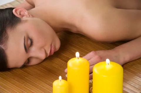 Massage at spa Stock Photos