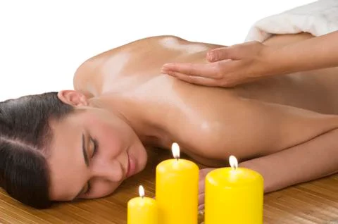 Massage at spa Stock Photos