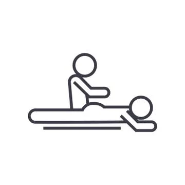 Massage spa therapy linear icon, sign, symbol, vector on isolated background Stock Illustration