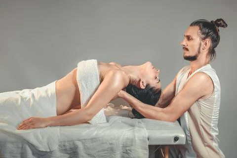 Massage stretching therapy. 库存照片