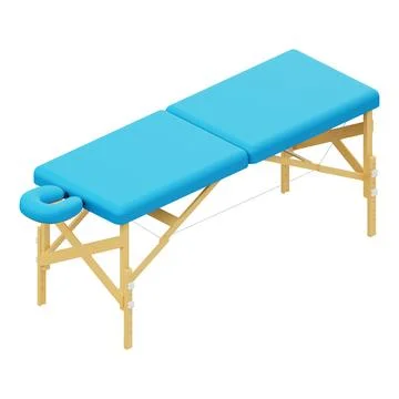 Massage table. 3D rendering, cartoon style. Couch for massage and spa treatments Stock Illustration