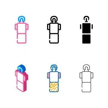 Massage table color icon vector forms flat Stock Illustration