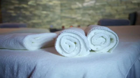 Massage table, empty room Stock Footage 47139554