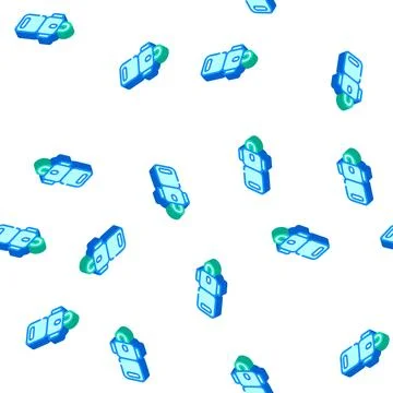 Massage table isometric icon seamless pattern Stock Illustration