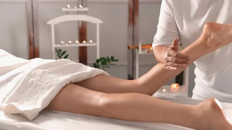 Massage techniques aimed at relieving emotional stress and tension, to achieve Stock Footage 260605180