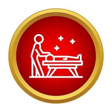 Massage therapy spa wellness red circle icon Stock Illustration