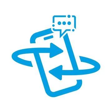 Massage transfar icon and Creative Smartphone Symbol logo Design Stock Illustration
