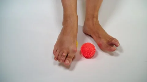 Massage with two balls. Stock Footage 255611442