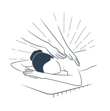 Massage as a type of physiotherapy black Stock Illustration