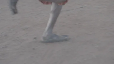 Massai Warrior Running Stock Footage 90579952