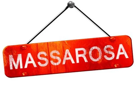 Massarosa, 3D rendering, a red hanging sign Stock Illustration