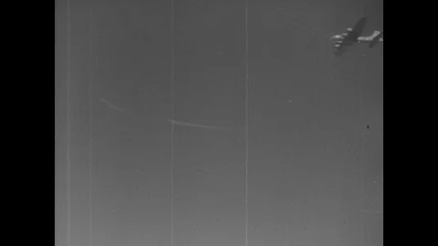 Massed Allied bomber squadrons fly past Stock Footage 103377070