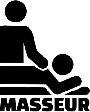 Masseur with icon Stock Illustration