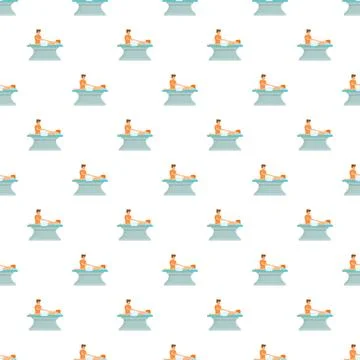 Masseur massaging client on spa table repeating pattern Illustrazione stock