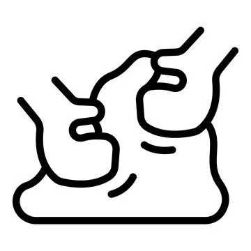 Masseur performing foot massage on client, applying pressure with thumbs Stock Illustration