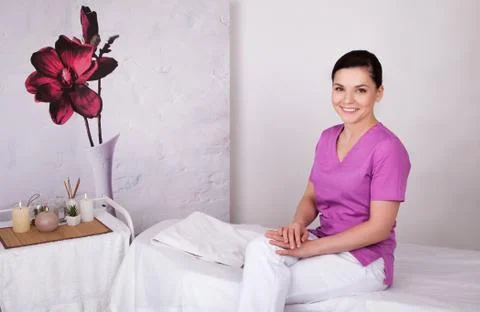 Masseuse at the spa Stock Photos