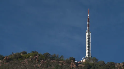 Massif de L'Esterel Communications Tower Stock Footage 35629621