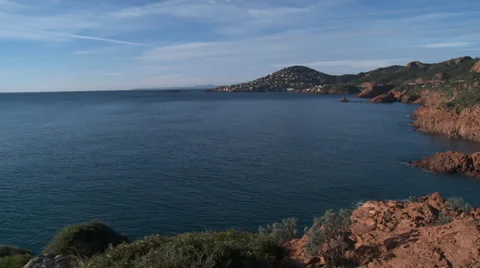 Massif de L'Esterel Extending to Sea Stock Footage 35645422