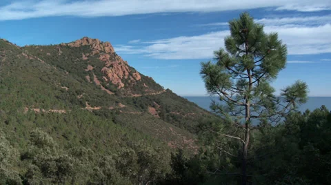 Massif de L'Esterel High Mountain Pan Video stock 35652403