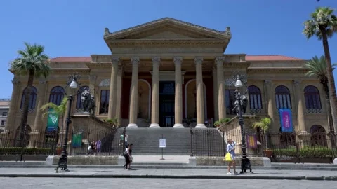 Massimo Theater in Palermo Stock Footage 161222432