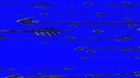 Massive Amount of Arrows Flying on a Blue Screen 库存影片 71154194