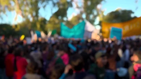 Massive and euphoric public protest rally bringing together different secto.. Stock Footage 282896958