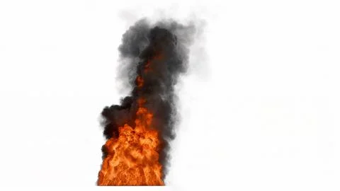 Massive and high fire with bright orange and yellow flames rises upwards bi.. 库存插图