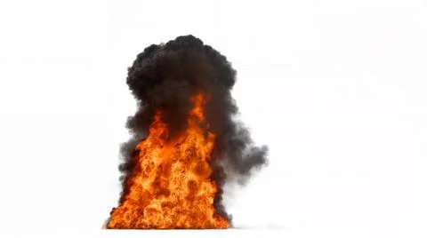 Massive and intense fire with bright orange and yellow flames erupts upward Stock Illustration