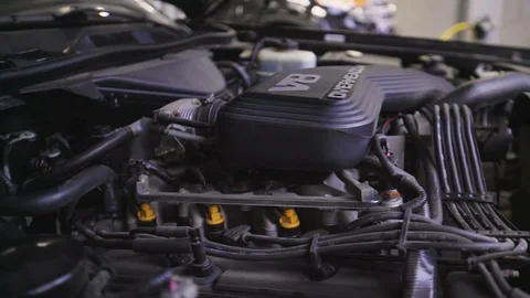 Massive and powerful V8 engine Stock Footage 105753744