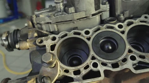 Massive and powerful V8 engine Stock Footage 105755094