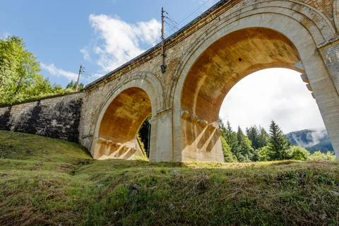 The Massive Aqueduct of Semmeringbahn. Stock Photos