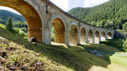 The Massive Aqueduct of Semmeringbahn. 写真素材