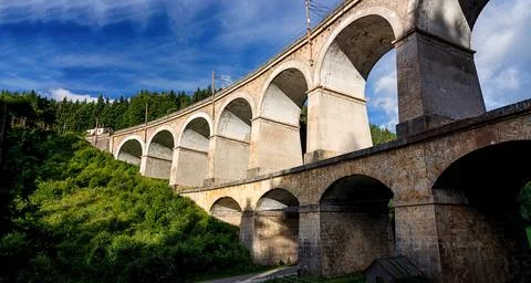 The Massive Aqueduct of Semmeringbahn. Stock Photos