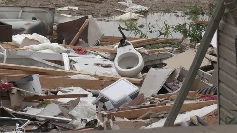 Massive Barrie storm and Tornado destruction in residential area Видео 157396441