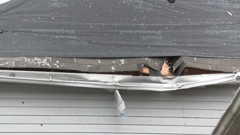 Massive Barrie storm and Tornado destruction in residential area Vidéo 157397266