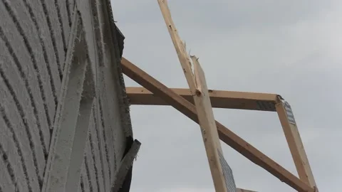 Massive Barrie storm and Tornado destruction in residential area Vidéo 157398018
