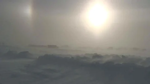 A massive blizzard strike Antarctica. Stock Footage 123364403