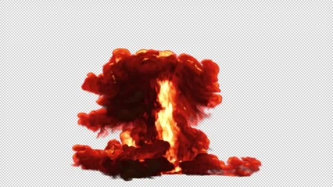 Massive blue Fireball Explosion on Transparent Background Stock Footage 313993852