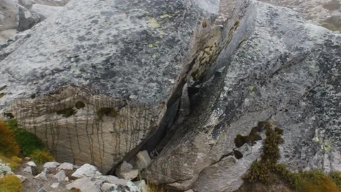 A massive boulder that has been split by an earthquake in Nepal. Stock Footage 92764857