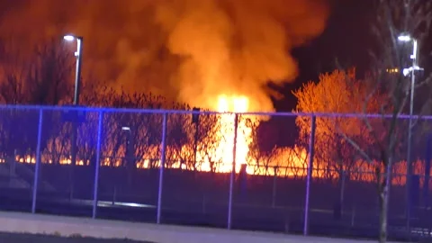 Massive brush fire Stock Footage 139658739