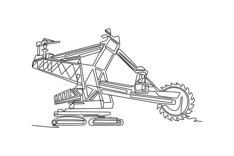 Massive bucket wheel excavator mining machine Ilustração Stock