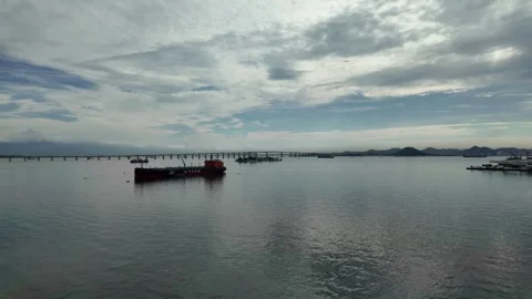 Massive Cargo Ship Sailing Across Calm Waters Stock Footage 297483951