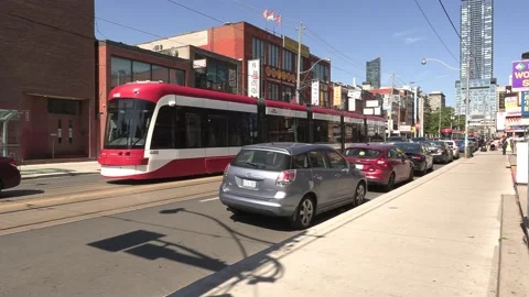 Massive city traffic jam on hot summer day in Toronto in new normal Stock-Footage 155564585