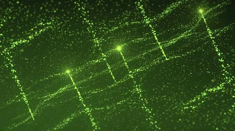 Massive cloud of tiny glowing particles forming an endless field of shining Stock Illustration