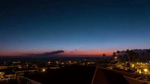 Massive clouds moving at sunset time. Timelapse of nature in Tenerife, Spain Stock Footage 150907735